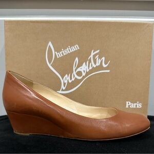 Christian Louboutin Brown Wedge Heels